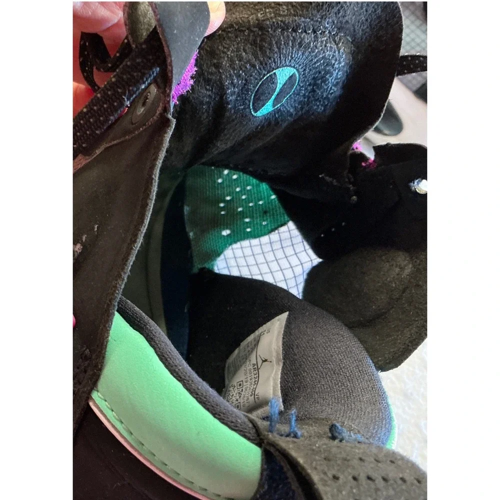 Air Jordan 34 Blue Void Basketball Shoes AR3240-400 Size 11 Green Pink Black